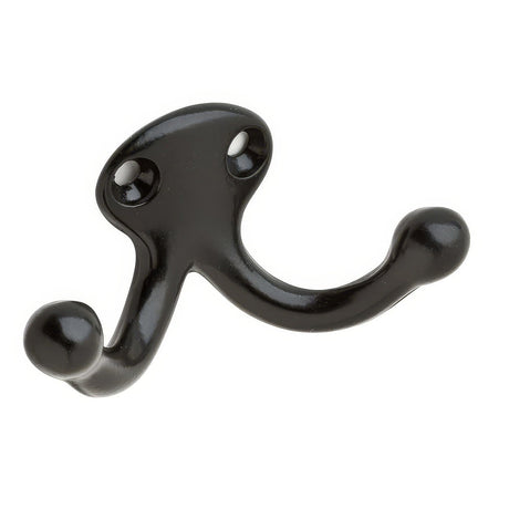 Ives 582ABLK black double wardrobe hook