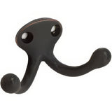 Ives 582B716 aged bronze double wardrobe hook