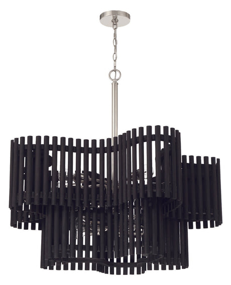 Craftmade 58410-PLNBWN Freeform 10 Light Chandelier Polished Nickel / Black Walnut