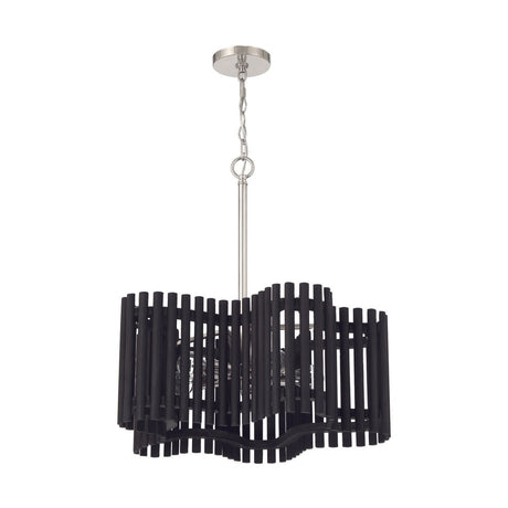 Craftmade 58425-PLNBWN Freeform 5 Light Medium Chandelier Polished Nickel / Black Walnut