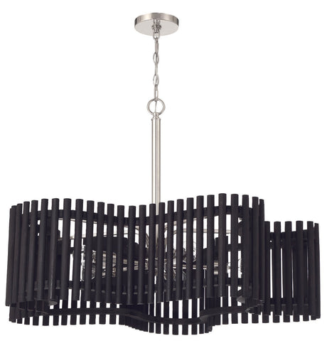 Craftmade 58426-PLNBWN Freeform 5 Light Large Chandelier Polished Nickel / Black Walnut