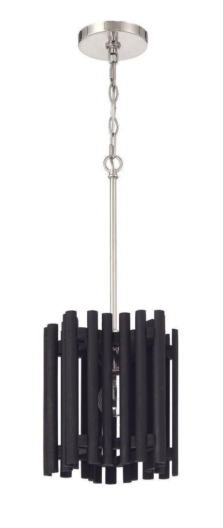 Craftmade 58491-PLNBWN Freeform 1 Light Pendant Polished Nickel / Black Walnut
