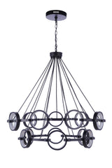 Craftmade 59315-FB-LED flat black chandelier
