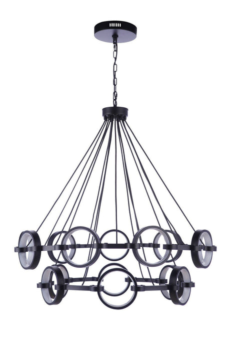 Craftmade 59315-FB-LED flat black chandelier