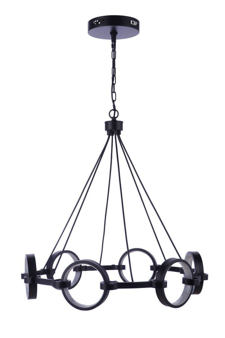 Craftmade 59326-FB-LED flat black chandelier