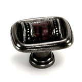 Laurey 59639 596 Sirocco 1-3/8" Cabinet Knob Silverado w/ Brown Leather Wrap