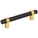 Jeffrey Alexander 596MBBG matte black / brushed gold cabinet drawer pull