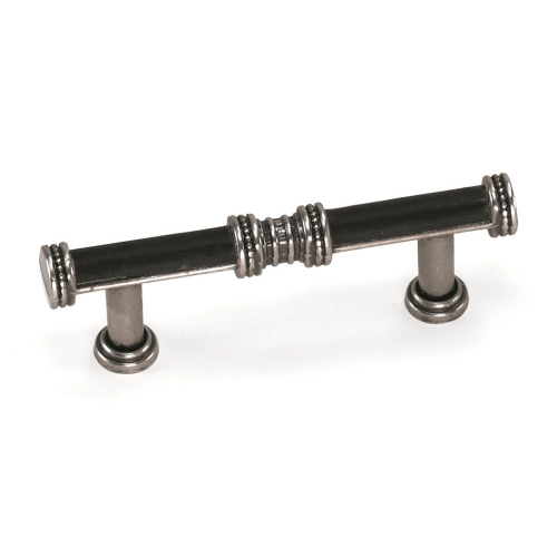 Laurey 59806 598 Sirocco 3" Cabinet Pull Dark Bronze w/ Brown Leather Wrap