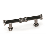 Laurey 59806 598 Sirocco 3" Cabinet Pull Dark Bronze w/ Brown Leather Wrap
