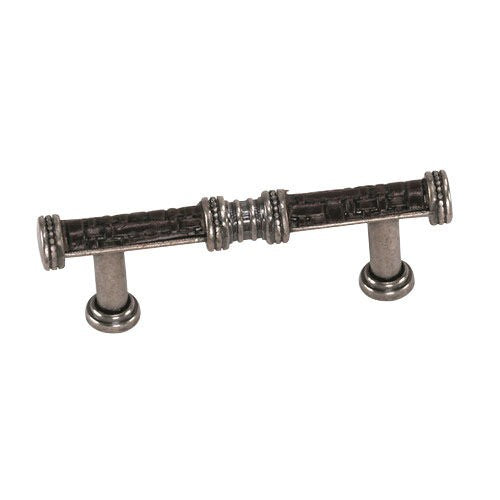 Laurey 59815 598 Sirocco 3" Cabinet Pull Silverado w/ Black Leather Wrap