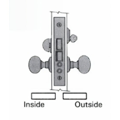 Baldwin 6001031R Estate mortise lock in satin nickel, additional view