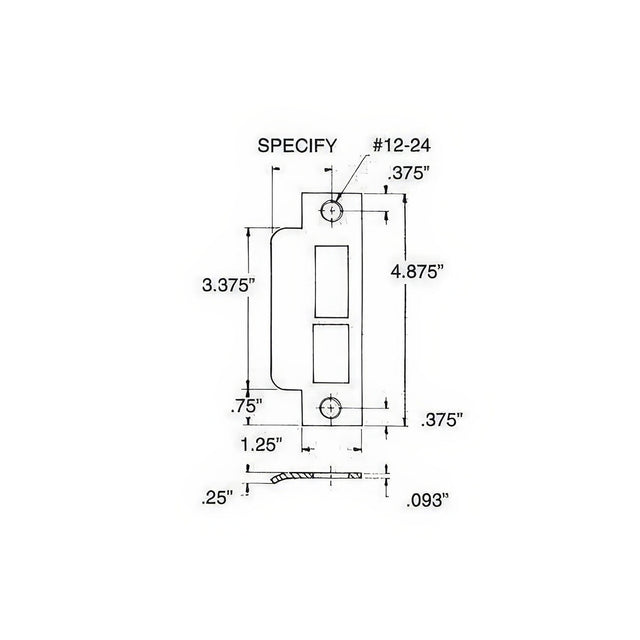 Baldwin 6039003L214 lifetime polished brass strike plate