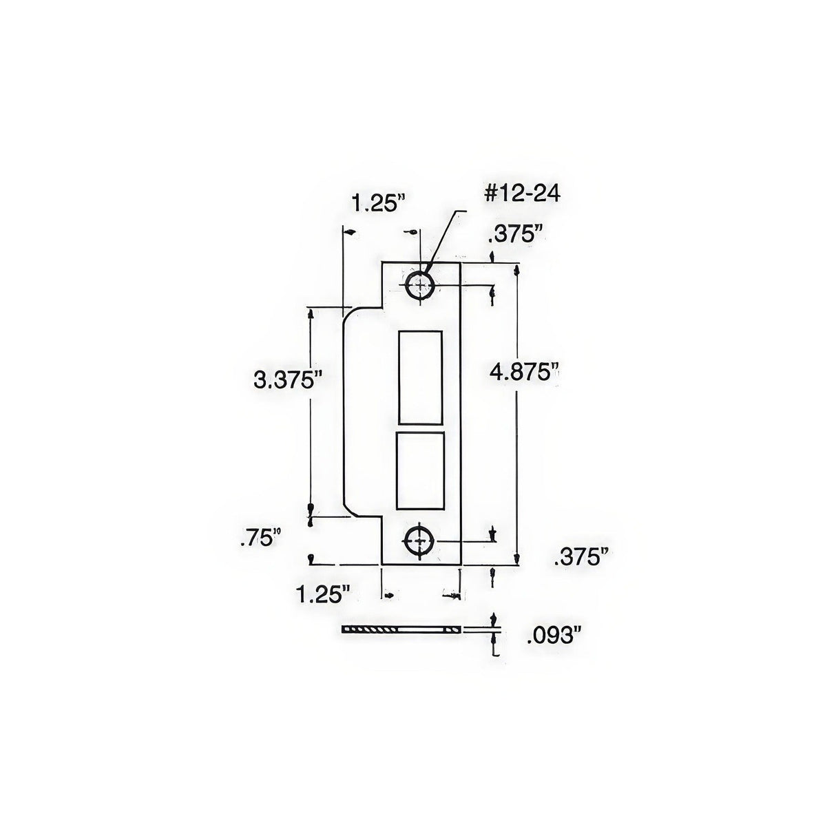 Baldwin 6040033 vintage brass strike plate