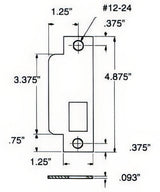 Baldwin 6041033R vintage brass strike plate