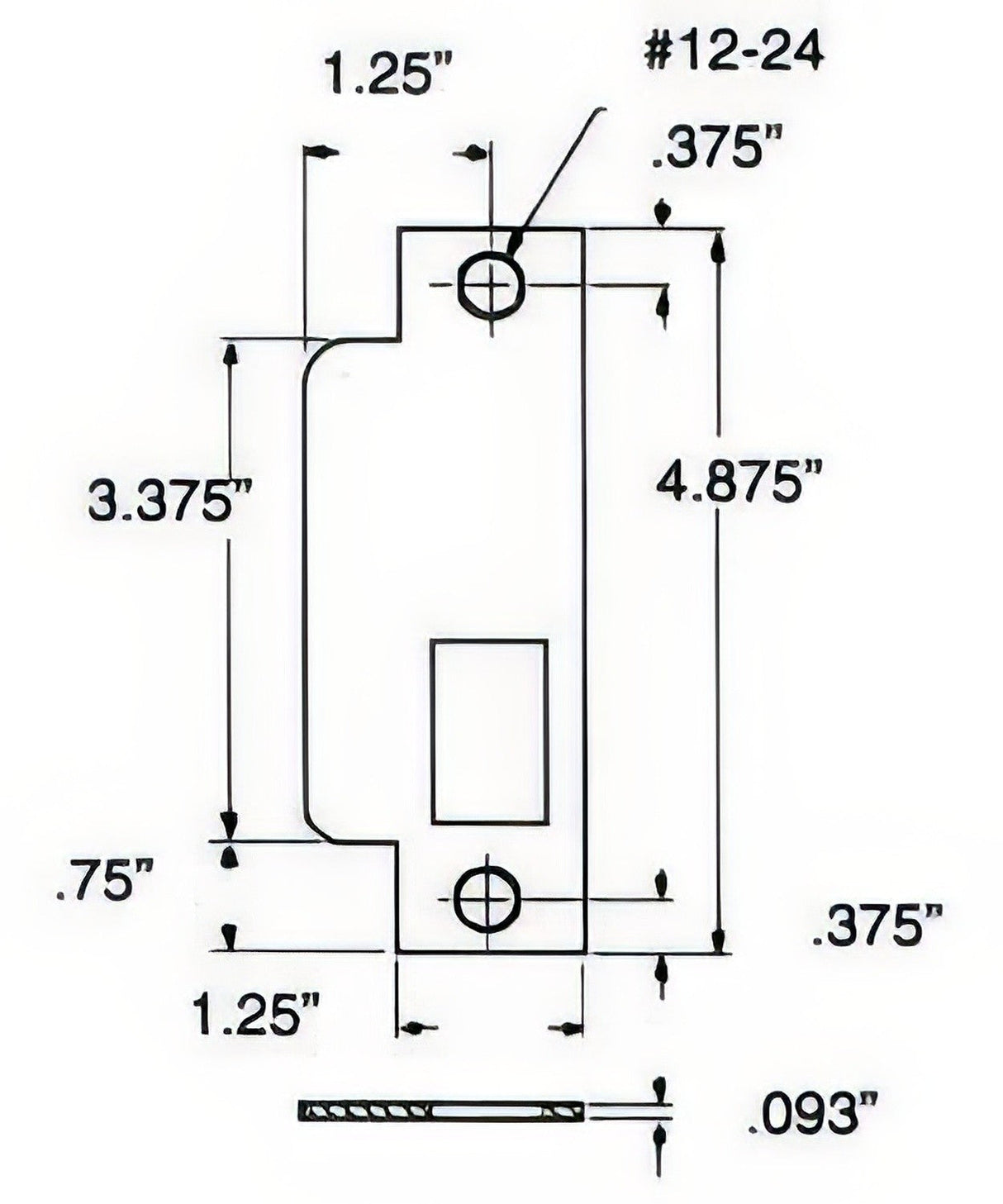 Baldwin 6041050R satin brass and black strike plate