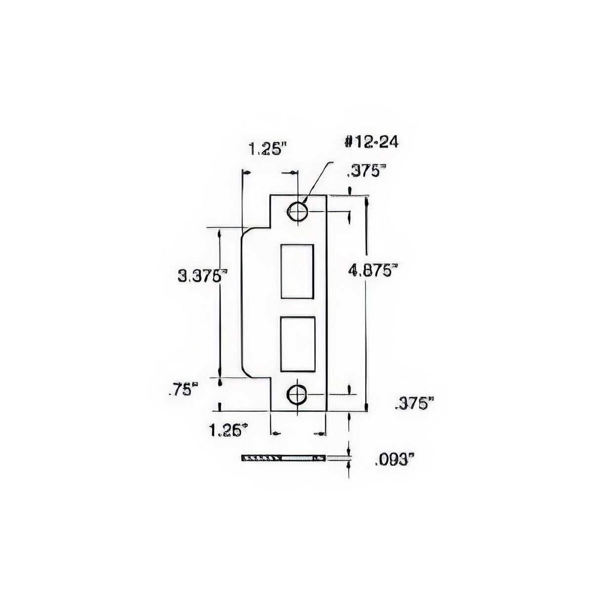 Baldwin 6043102 oil rubbed bronze strike plate