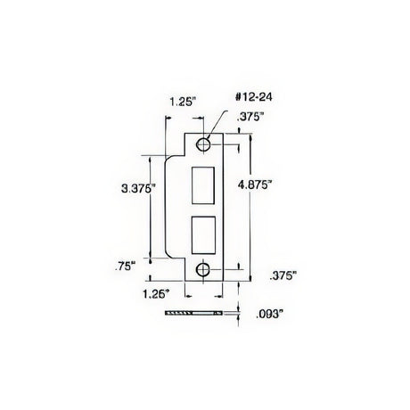 Baldwin 6043260 polished chrome strike plate