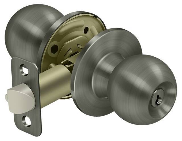 Deltana 6171-15A St. Thomas Single Cylinder Keyed Entry Door Knob Antique Nickel