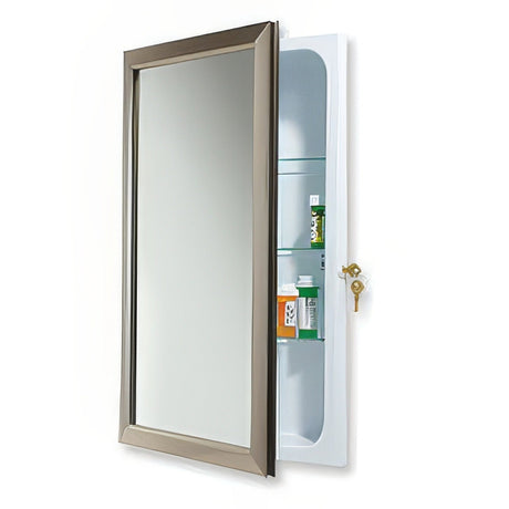 Jensen 625N244SNCLX satin nickel medicine cabinet