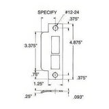 Baldwin 6339050L158 satin brass and black strike plate