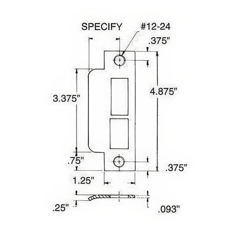 Baldwin 6339055L158 lifetime polished nickel strike plate
