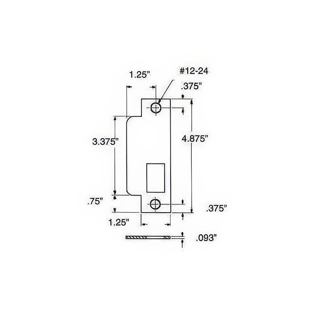 Baldwin 6341031 Estate-Parts strike plate, additional view