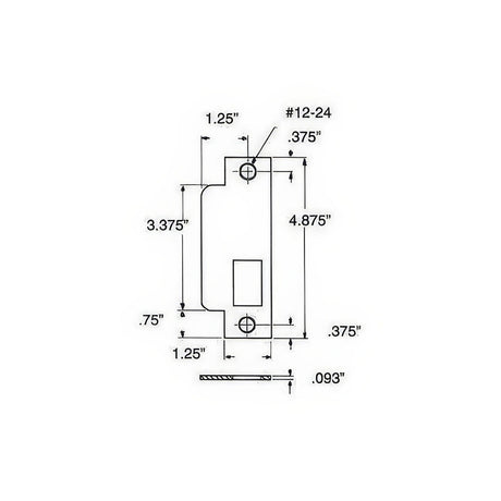 Baldwin 6341260L polished chrome strike plate