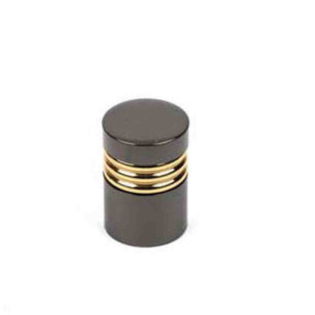 Century Hardware 10501-NB3 black nickel/polished brass cabinet knob