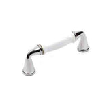 Century Hardware 20433-26WT polished chrome/white ceramic cabinet pull handle