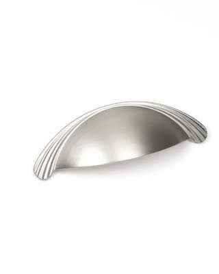 Century Hardware Sunglow cup pull in satin stainless, additional view