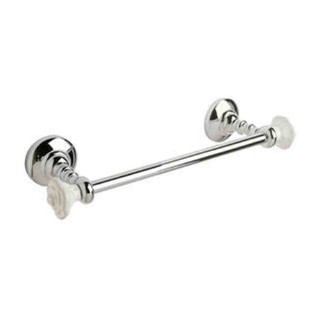 Century Hardware 81721-26W polished chrome with white rose towel bar