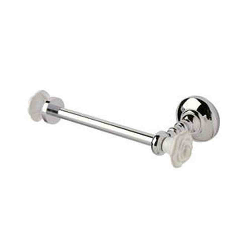 Century Hardware 81730-26W polished chrome with white rose toilet paper holder