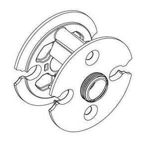 Baldwin 6502009 Unfinished Brass Cross Bore Adapter for 2-1/8" Pre-Drilled Doors