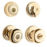 Kwikset CP991J Clear Pack Combo Juno Knob Entry in Bright Brass
