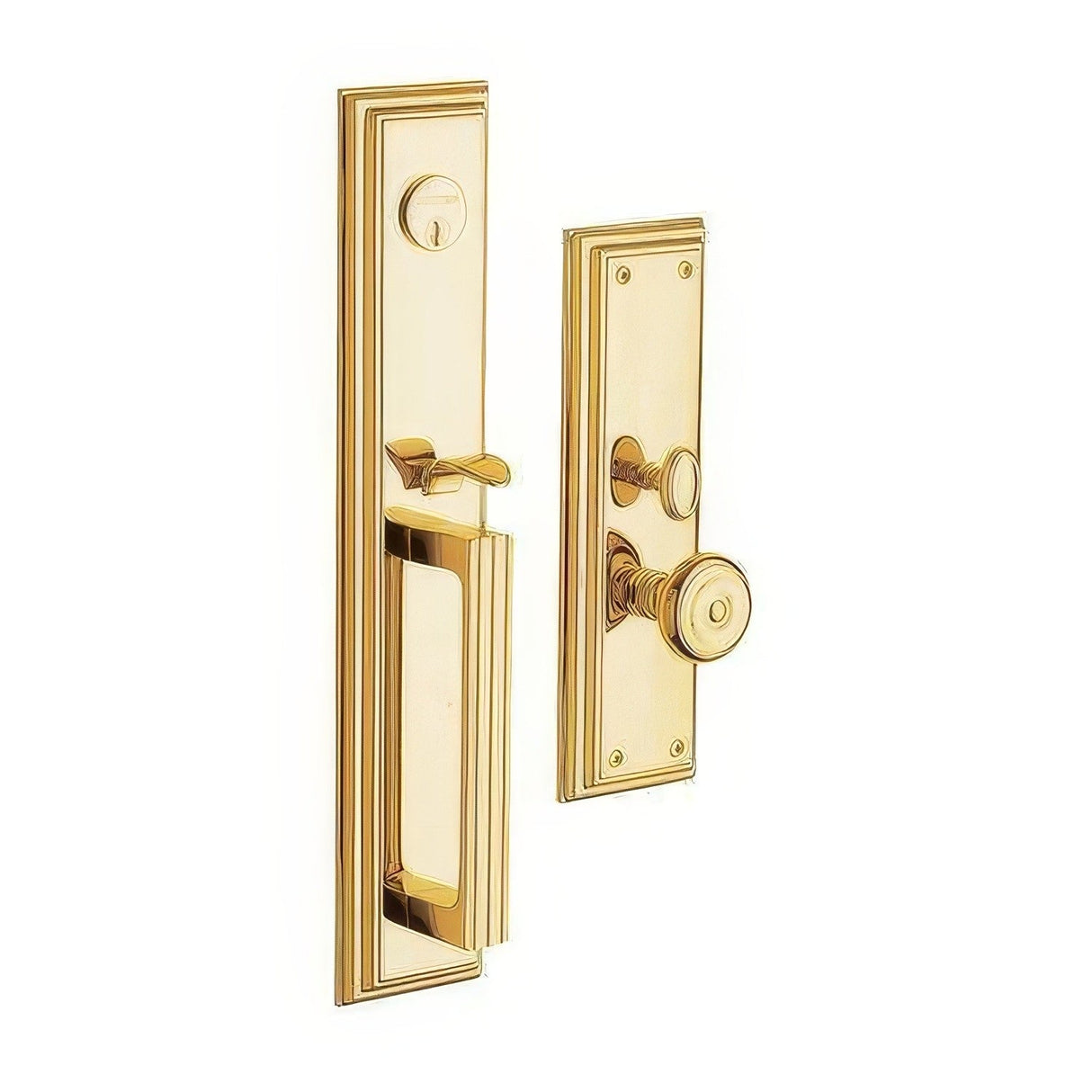 Baldwin 6542003ENTR lifetime polished brass 6542.entr tremont single cylinder mortise handleset trim set