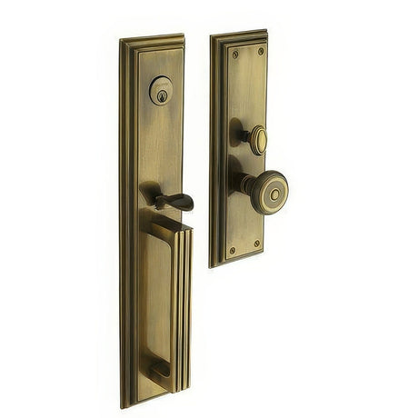 Baldwin 6542050DBLC satin brass and black keyed entry