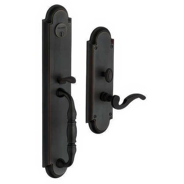 Baldwin 6544402LDBL distressed oil rubbed bronze handleset trim pack