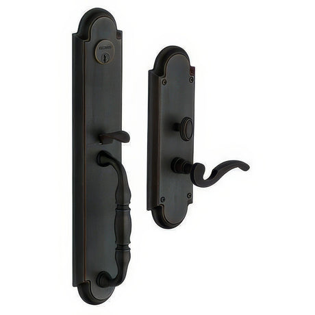 Baldwin 6544402LFD distressed oil rubbed bronze handleset trim pack