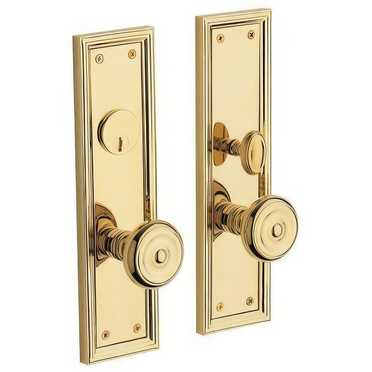 Baldwin 6547003ENTR lifetime polished brass 6547.entr nashville single cylinder mortise handleset trim set