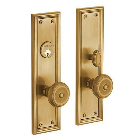 Baldwin 6547033ENTR vintage brass 6547.entr nashville single cylinder mortise handleset trim set