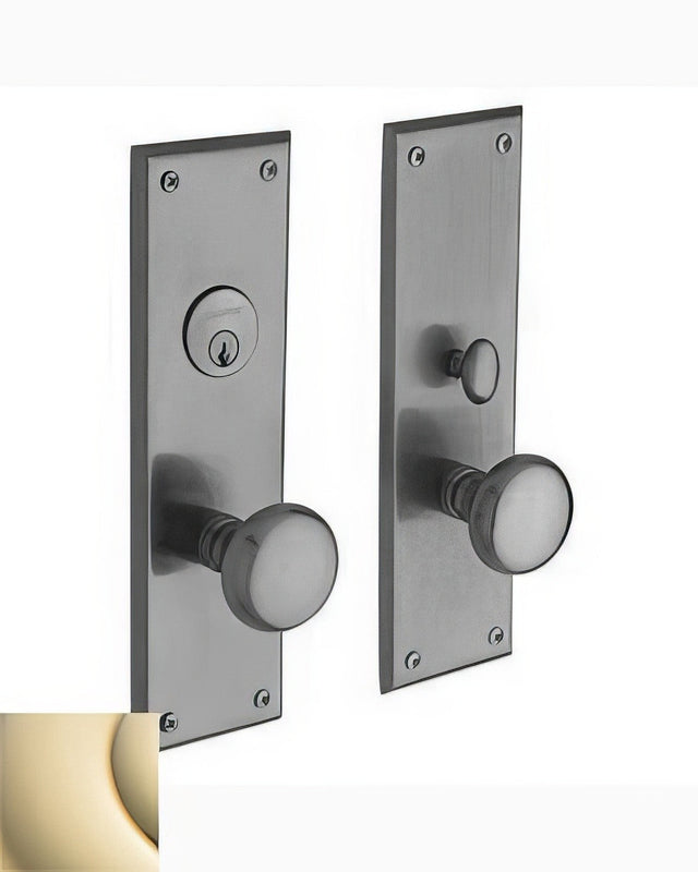 Baldwin 6552003ENTR lifetime polished brass 6552.entr baltimore single cylinder mortise handleset trim set