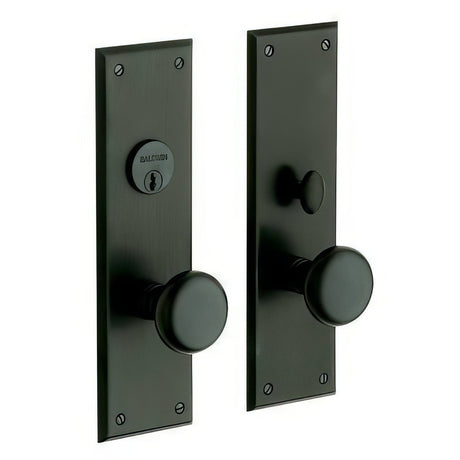 Baldwin 6552190ENTR satin black 6552.entr baltimore single cylinder mortise handleset trim set