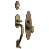 Baldwin 6560050DBLC satin brass and black handleset trim pack