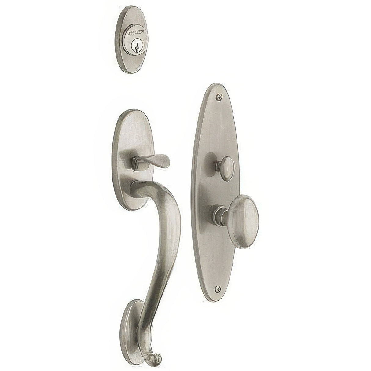 Baldwin 6560056DBLC lifetime satin nickel handleset trim pack