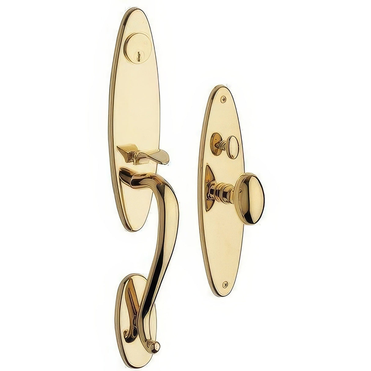 Baldwin 6573003ENTR lifetime polished brass 6573.entr springfield single cylinder mortise handleset trim set