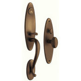 Baldwin 6573050ENTR satin brass and black 6573.entr springfield single cylinder mortise handleset trim set