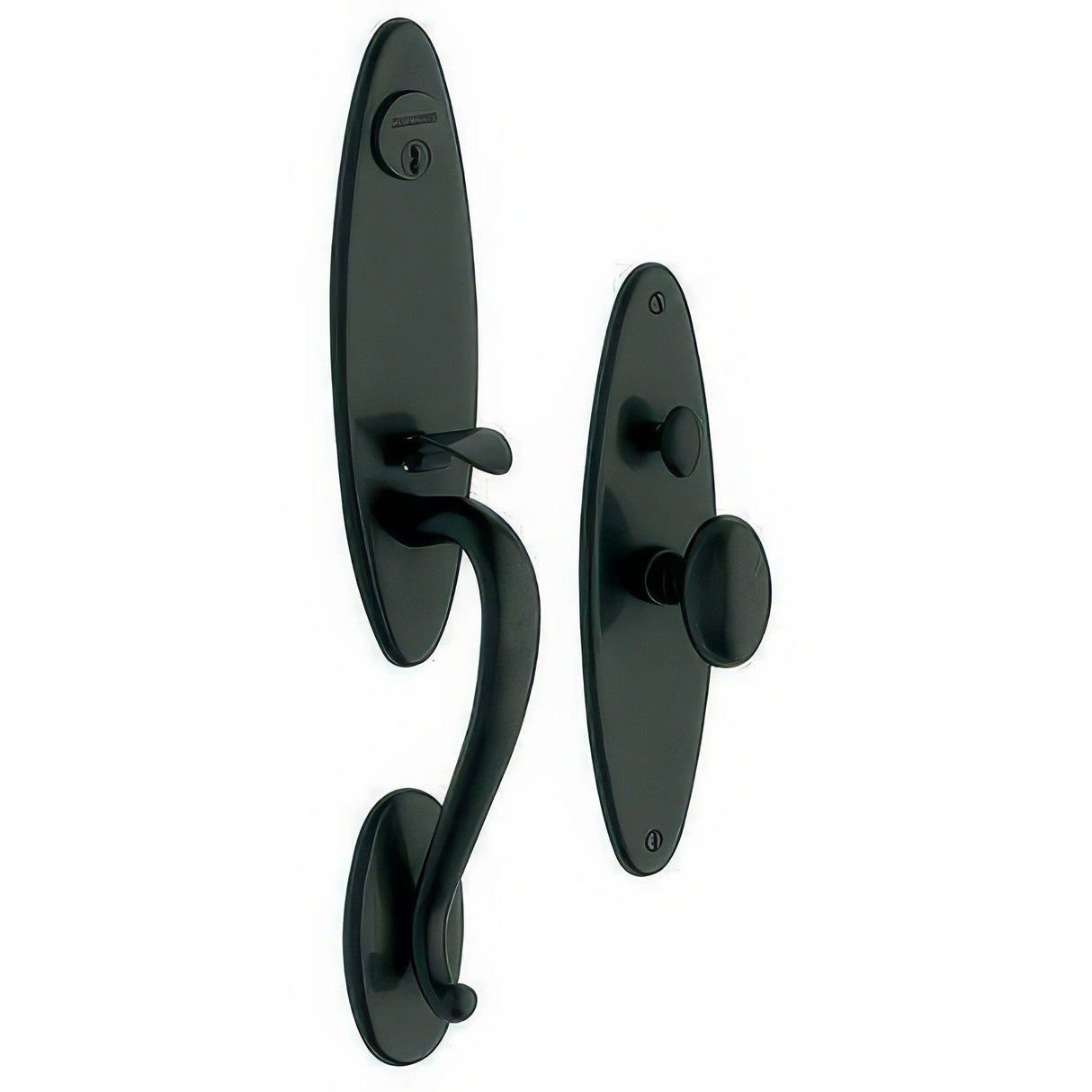 Baldwin 6573190ENTR satin black 6573.entr springfield single cylinder mortise handleset trim set