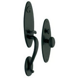 Baldwin 6573190ENTR satin black 6573.entr springfield single cylinder mortise handleset trim set