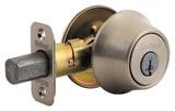 Kwikset single cylinder deadbolt in polished brass, additional view