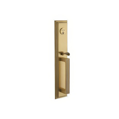 Baldwin 6605060DM satin brass and brown handleset trim pack